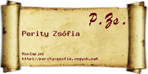 Perity Zsófia névjegykártya